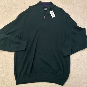 Club Room Zip Up Collar Sweater Green and Blue Size 3XL